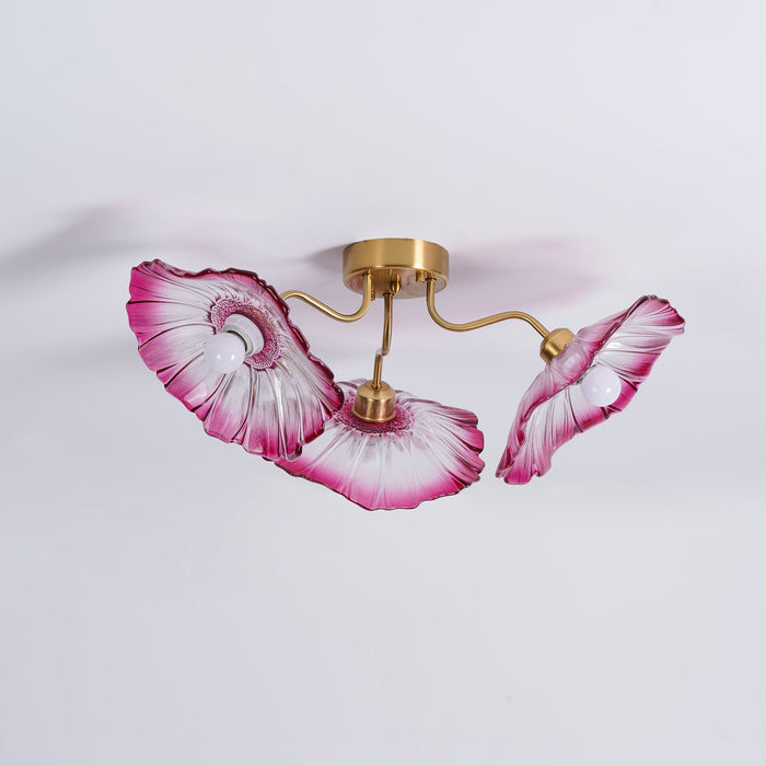 Lotus Leaf Glass Ceiling Lamp.