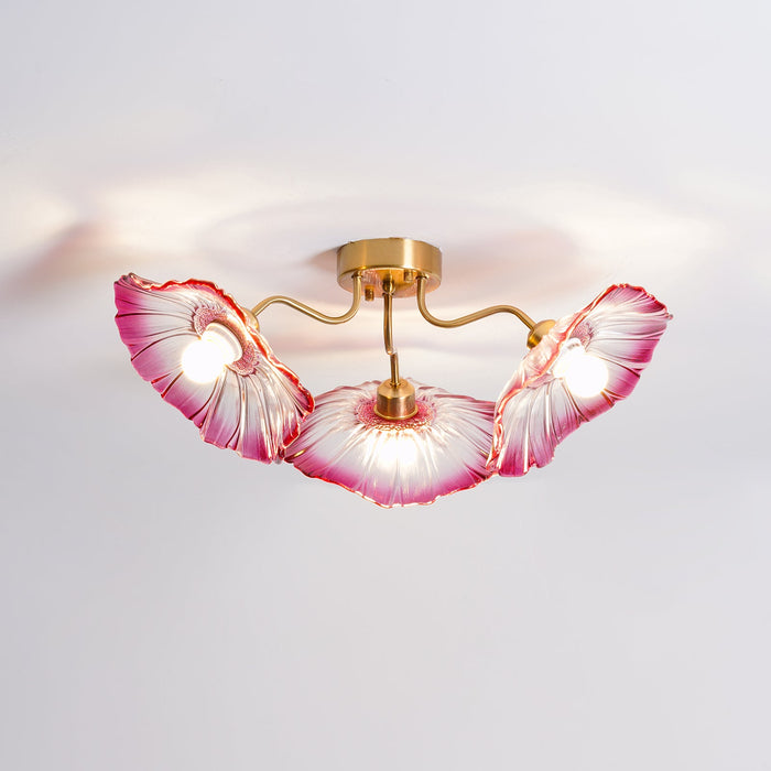 Lotus Leaf Glass Ceiling Lamp.