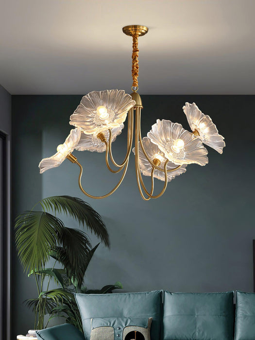 Lotus Leaf Glass Chandelier.