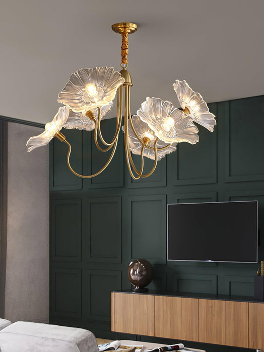 Lotus Leaf Glass Chandelier.