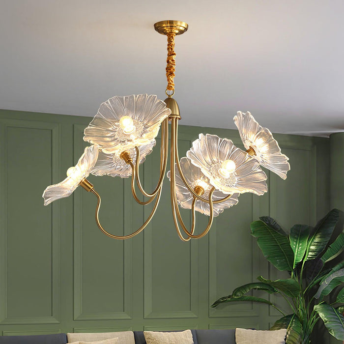 Lotus Leaf Glass Chandelier.