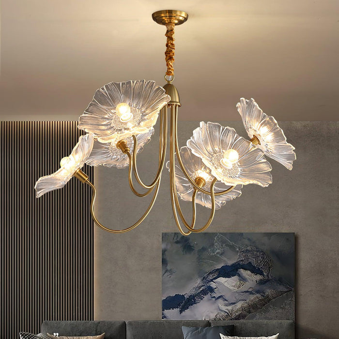 Lotus Leaf Glass Chandelier.