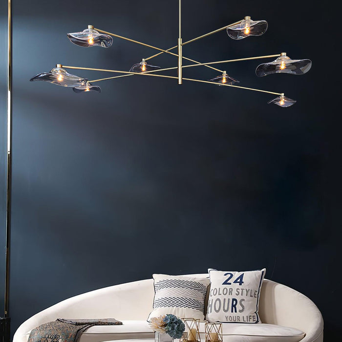 Lotus Leaves Glass Chandelier-DWHOME