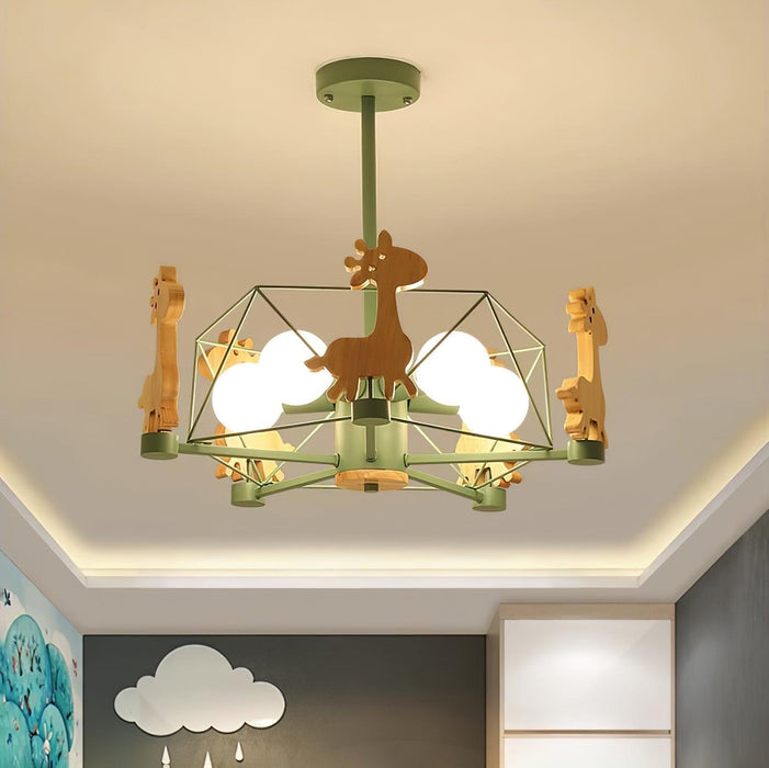 Lovely Deer Wooden Chandelier - DWHOME