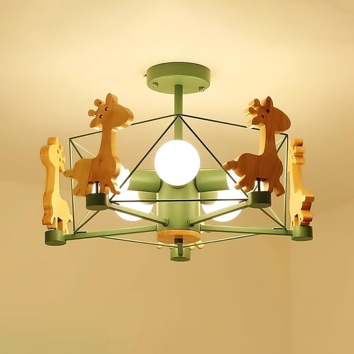 Lovely Deer Wooden Chandelier - DWHOME