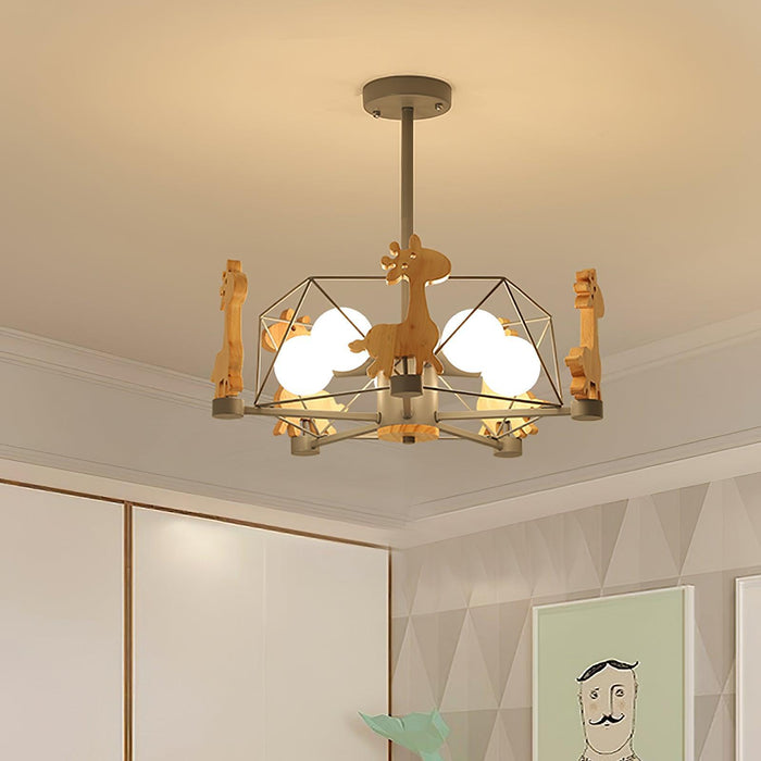 Lovely Deer Wooden Chandelier - DWHOME