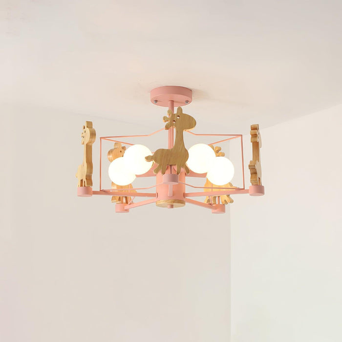 Lovely Deer Wooden Chandelier - DWHOME