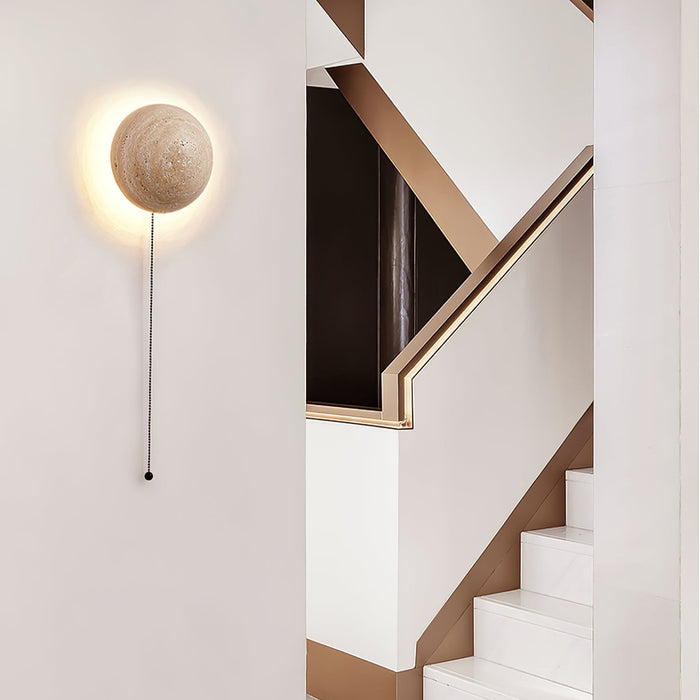 Luna Travertine Wall Light-DWHOME