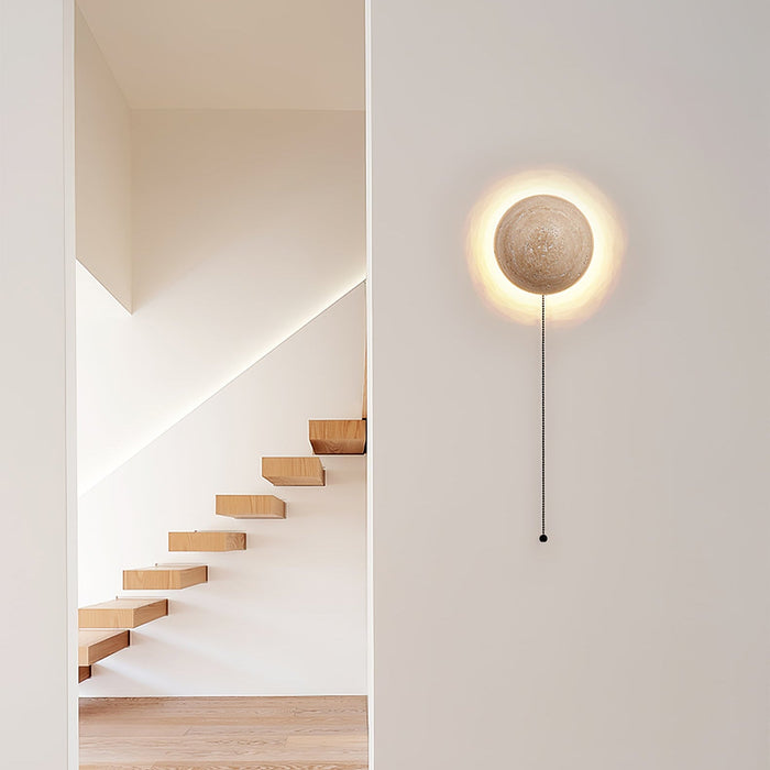 Luna Travertine Wall Light-DWHOME
