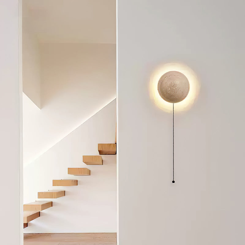 Luna Travertine Wall Light-DWHOME