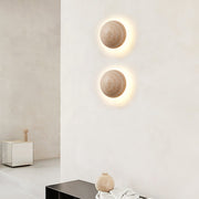Luna Travertine Wall Light-DWHOME