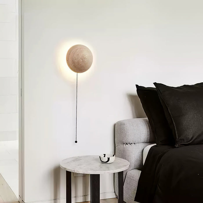 Luna Travertine Wall Light-DWHOME