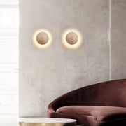 Luna Travertine Wall Light-DWHOME