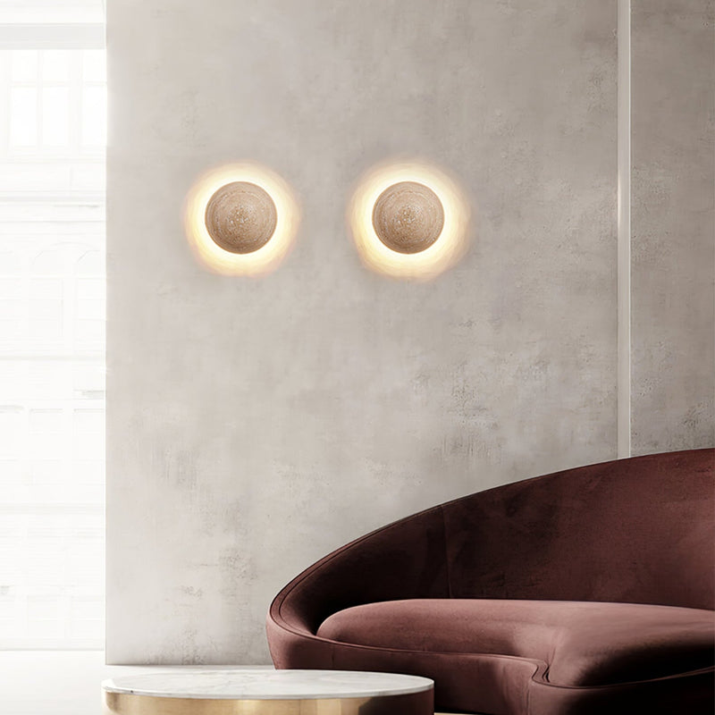 Luna Travertine Wall Light-DWHOME