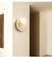 Luna Travertine Wall Sconce-DWHOME