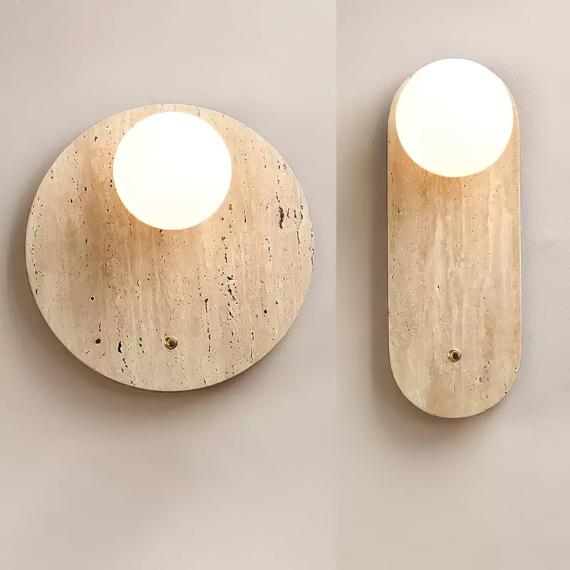 Luna Travertine Wall Sconce-DWHOME