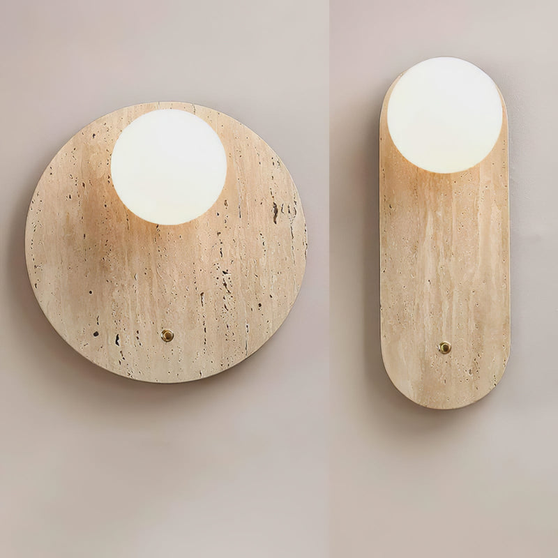 Luna Travertine Wall Sconce-DWHOME