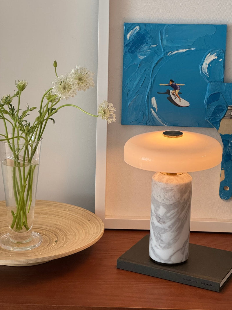 Lunara Marble Table Lamp-DWHOME