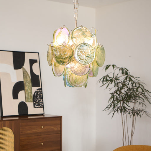 Lunaria Disc Murano Chandelier-DWHOME