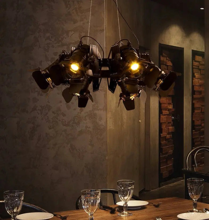 Lustra Black Industrial Chandelier.