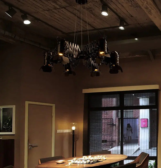 Lustra Black Industrial Chandelier.