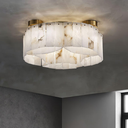 Luxe Alabaster Brass Ceiling Lamp.