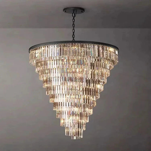 Luxury Tiered Crystal Chandelier for Foyer.