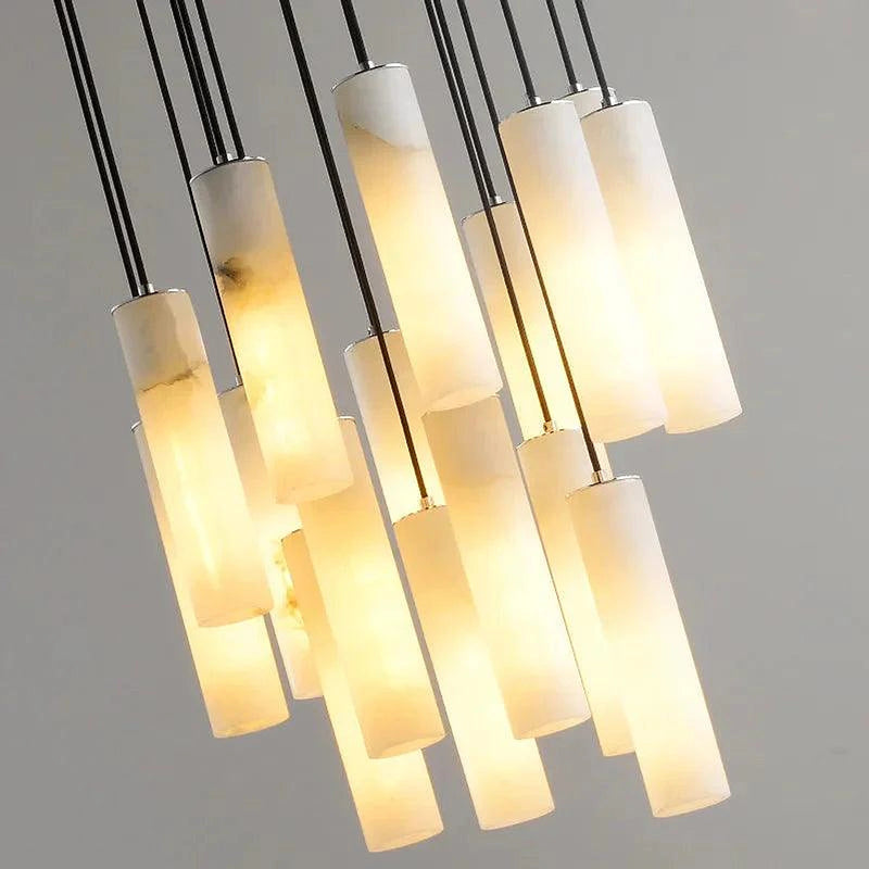 Marble Tube Chandelier for Living Room & Foyer-DWHOME