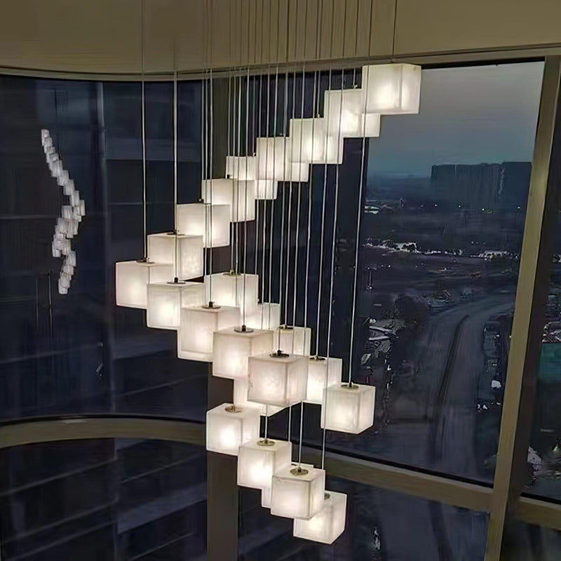 Alabaster Box Chandelier-DWHOME