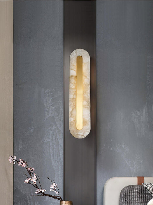 Alabaster Rounded Wall Light-DWHOME