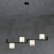 Alabaster Square Box Chandelier-DWHOME