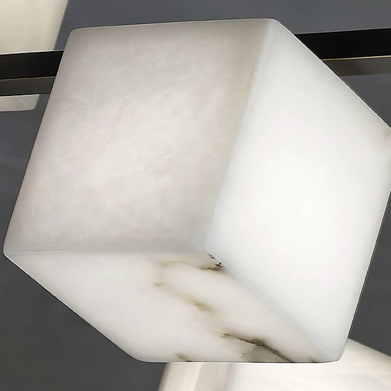 Alabaster Square Box Chandelier-DWHOME