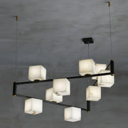 Alabaster Square Box Chandelier-DWHOME