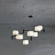 Alabaster Square Box Chandelier-DWHOME