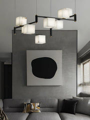 Alabaster Square Box Chandelier-DWHOME