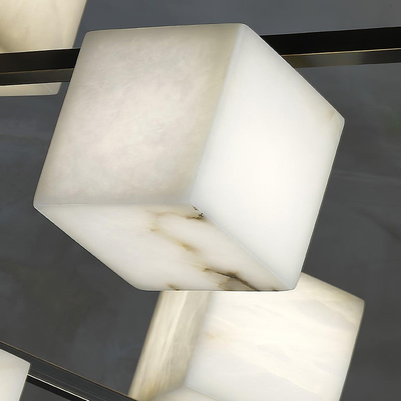 Alabaster Square Box Chandelier-DWHOME