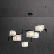 Alabaster Square Box Chandelier-DWHOME