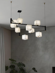 Alabaster Square Box Chandelier-DWHOME