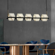 Alabaster Square Box Chandelier-DWHOME