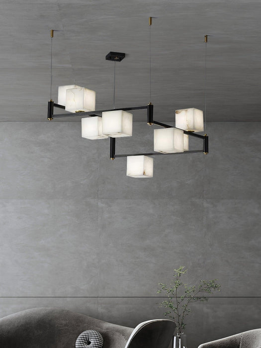 Alabaster Square Box Chandelier - DWHOME