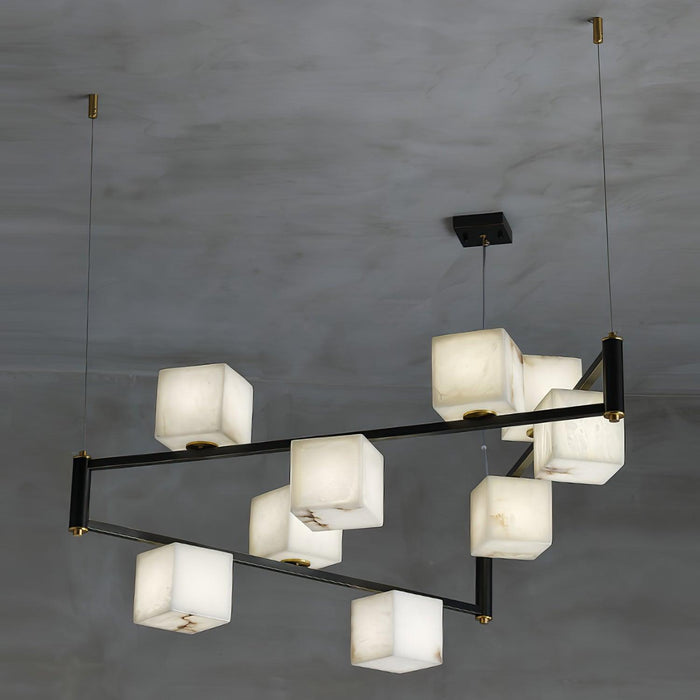 Alabaster Square Box Chandelier - DWHOME