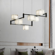 Alabaster Square Box Chandelier-DWHOME