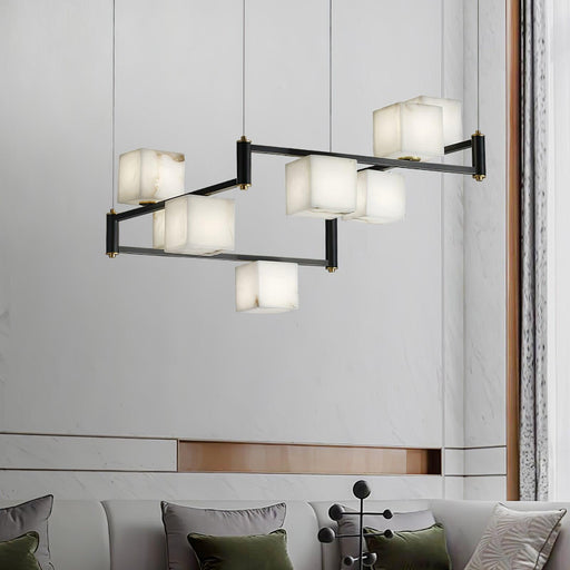 Alabaster Square Box Chandelier - DWHOME