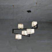Alabaster Square Box Chandelier-DWHOME