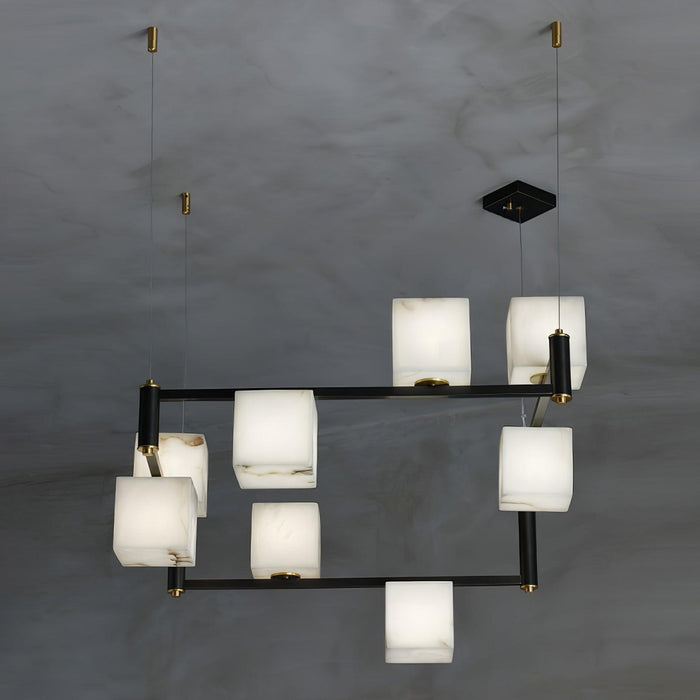 Alabaster Square Box Chandelier - DWHOME