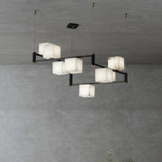 Alabaster Square Box Chandelier-DWHOME