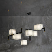 Alabaster Square Box Chandelier-DWHOME