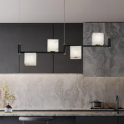 Alabaster Square Box Chandelier-DWHOME