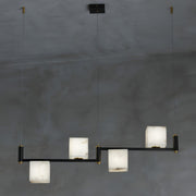 Alabaster Square Box Chandelier-DWHOME