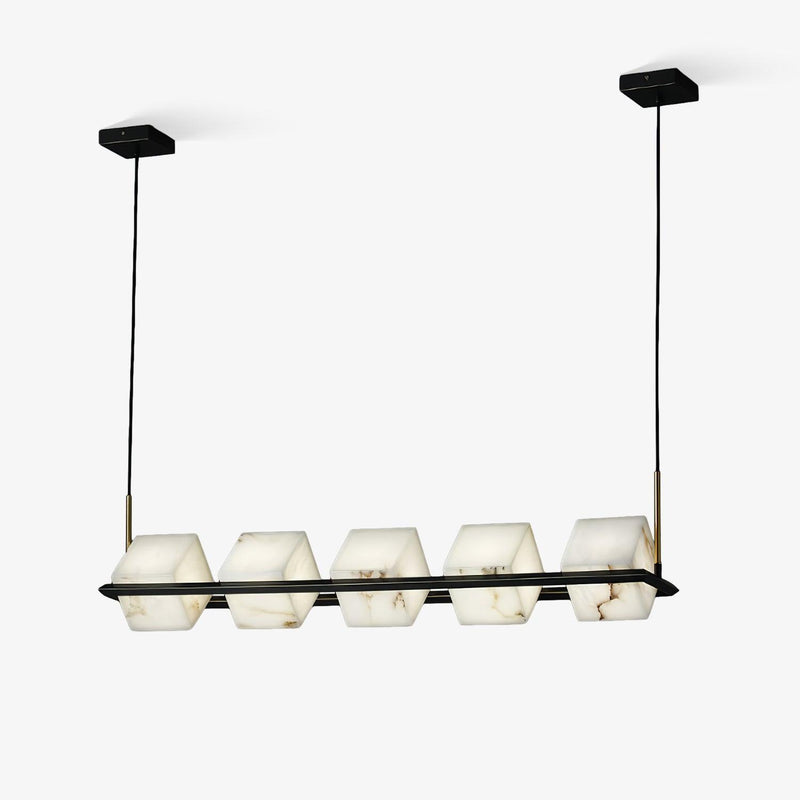 Alabaster Square Box Chandelier-DWHOME